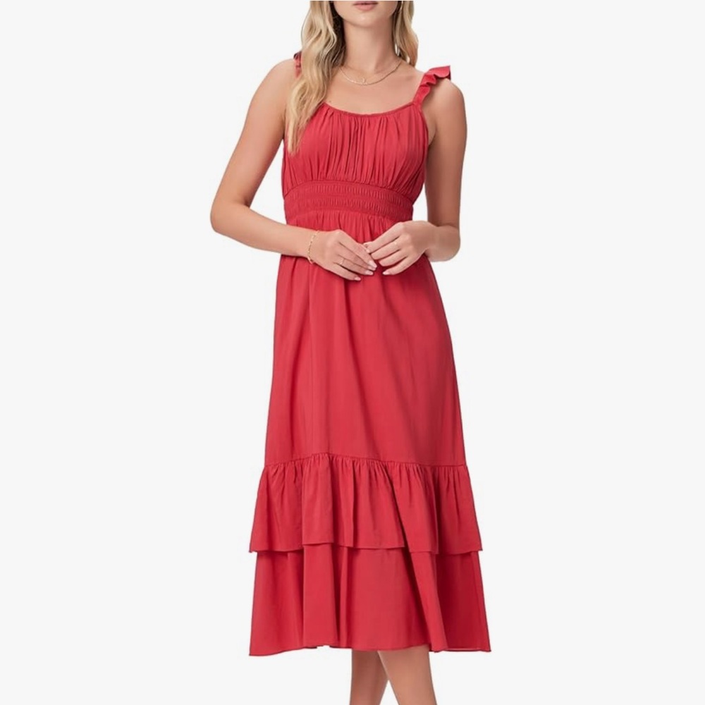 Paige Gisela Midi Dress in Strawberry Jam